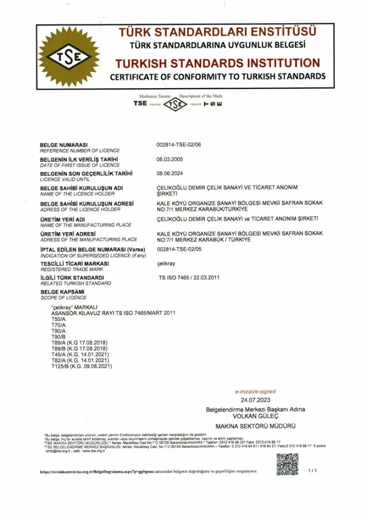 TS ISO 7465 / 22.03.2011